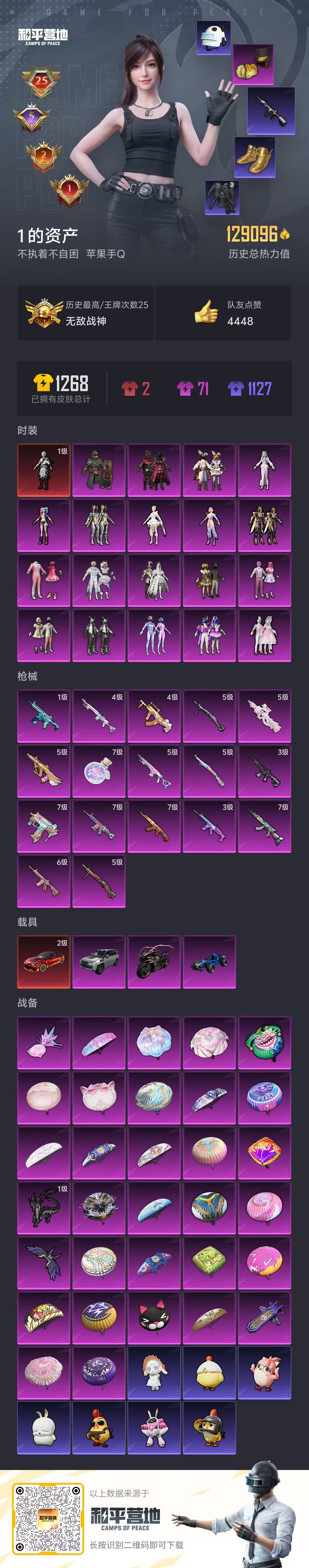 HPSJ3443980和平精英账号详情图4