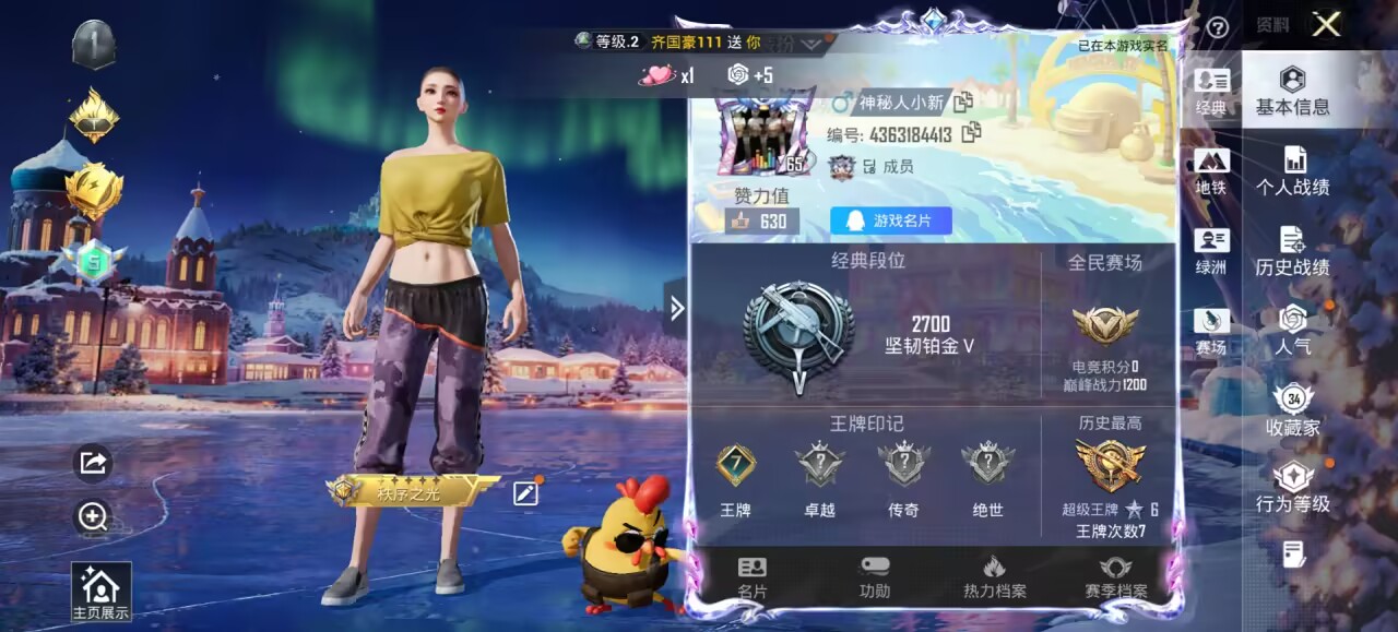 HPSJ3443604和平精英账号详情图2