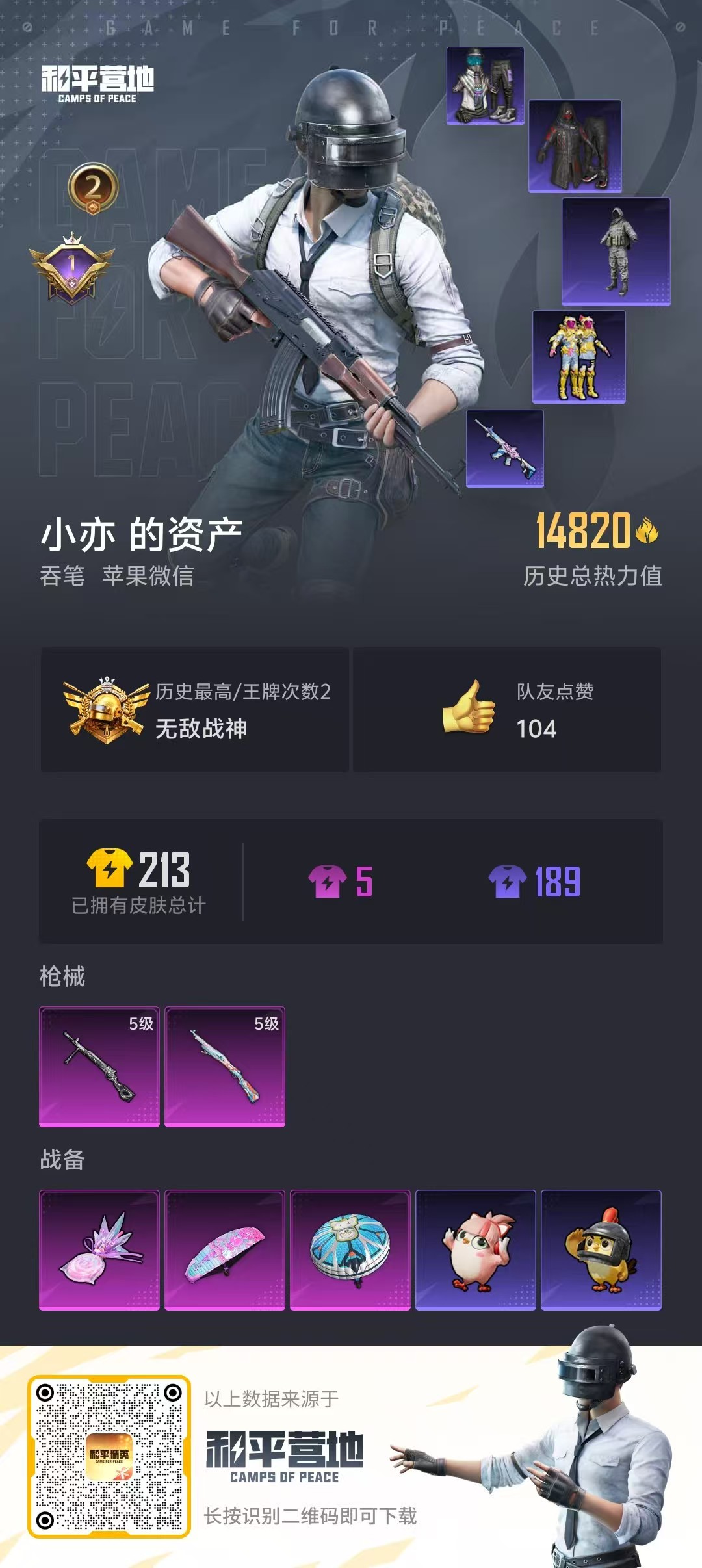 HPSJ3443482和平精英账号详情图4