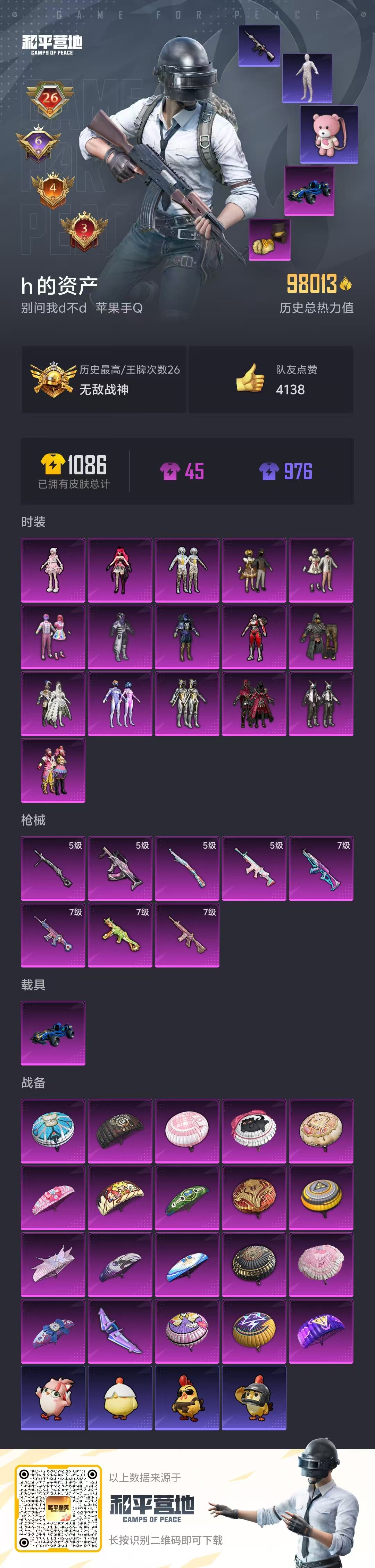 HPSJ3445050和平精英账号详情图3