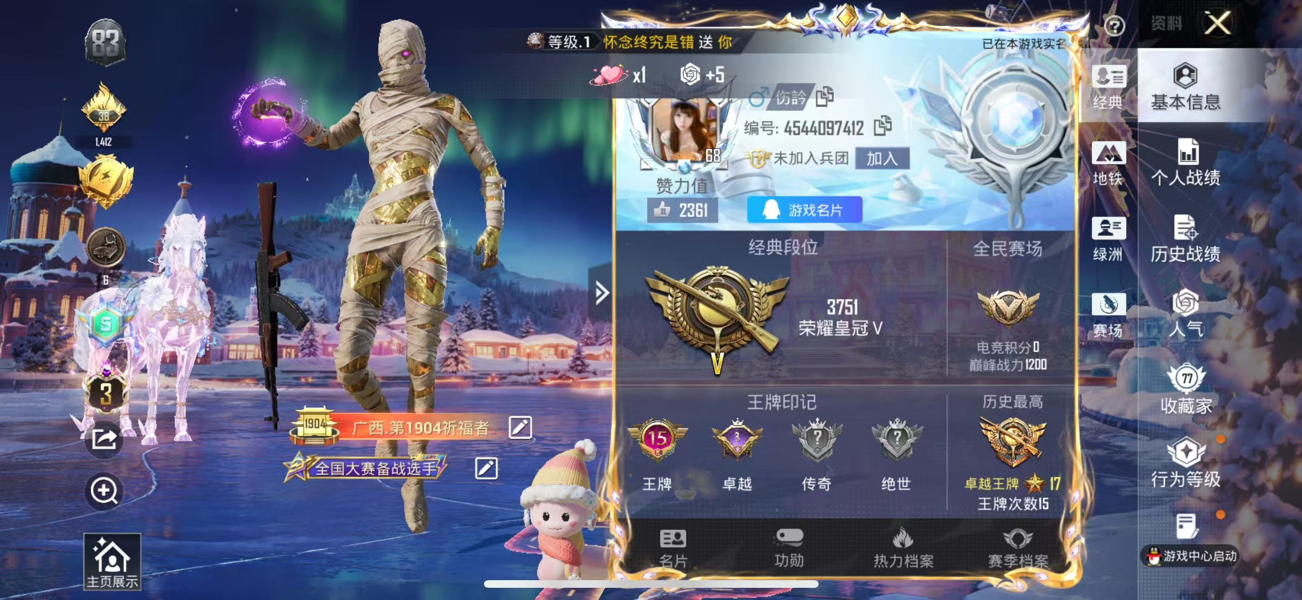 HPSJ3444918和平精英账号详情图2