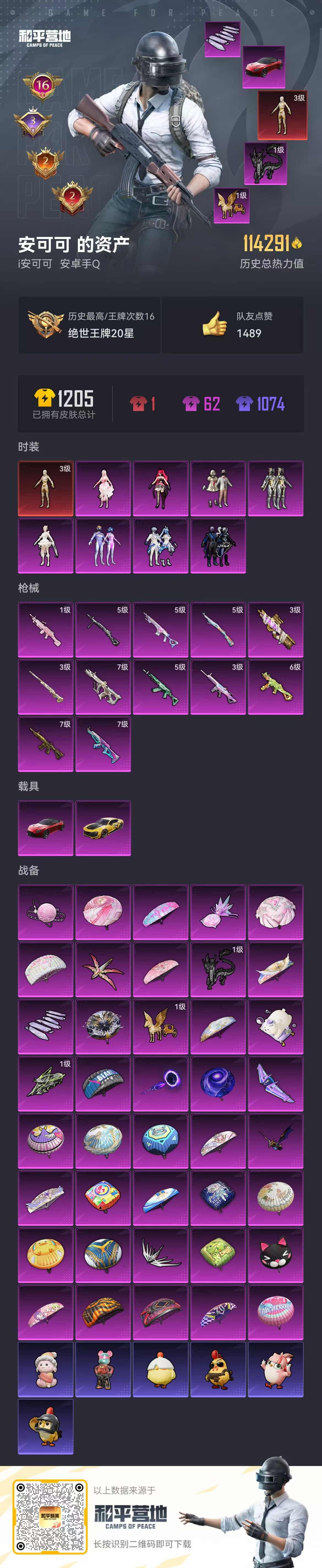 HPSJ3444942和平精英账号详情图3