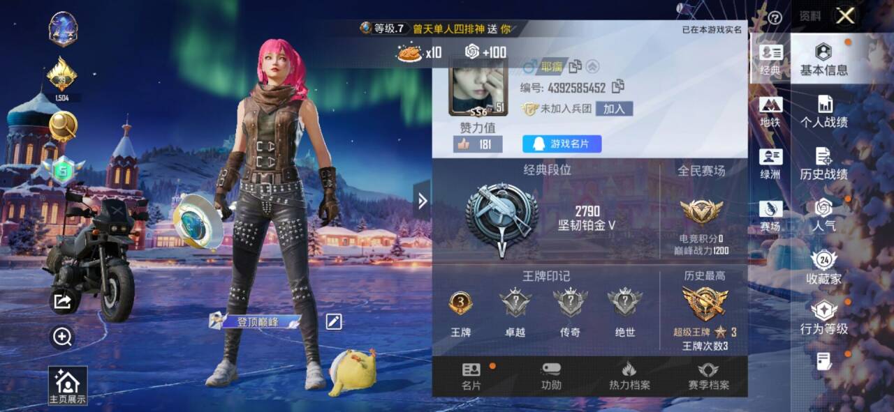 HPSJ3444944和平精英账号详情图2