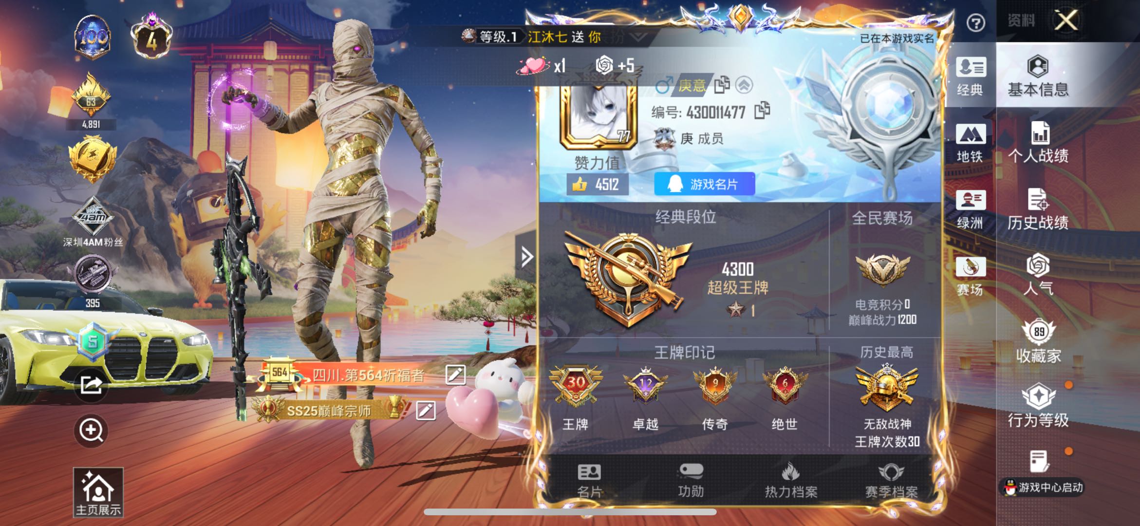 HPSJ3444994和平精英账号详情图2