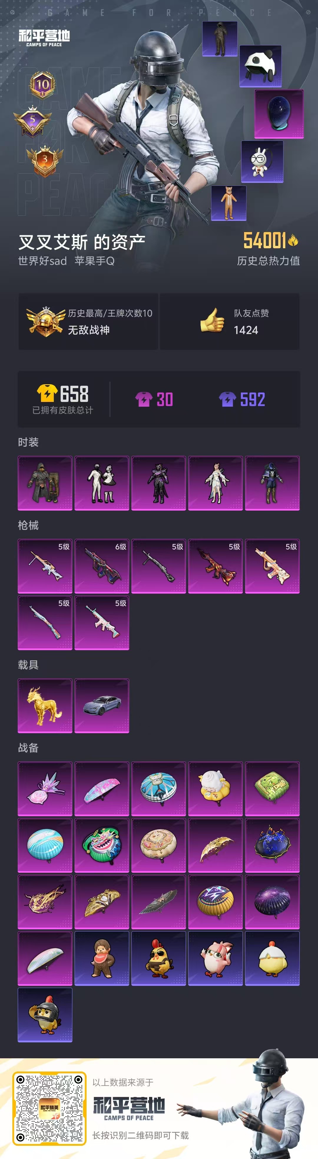 HPSJ3445005和平精英账号详情图3