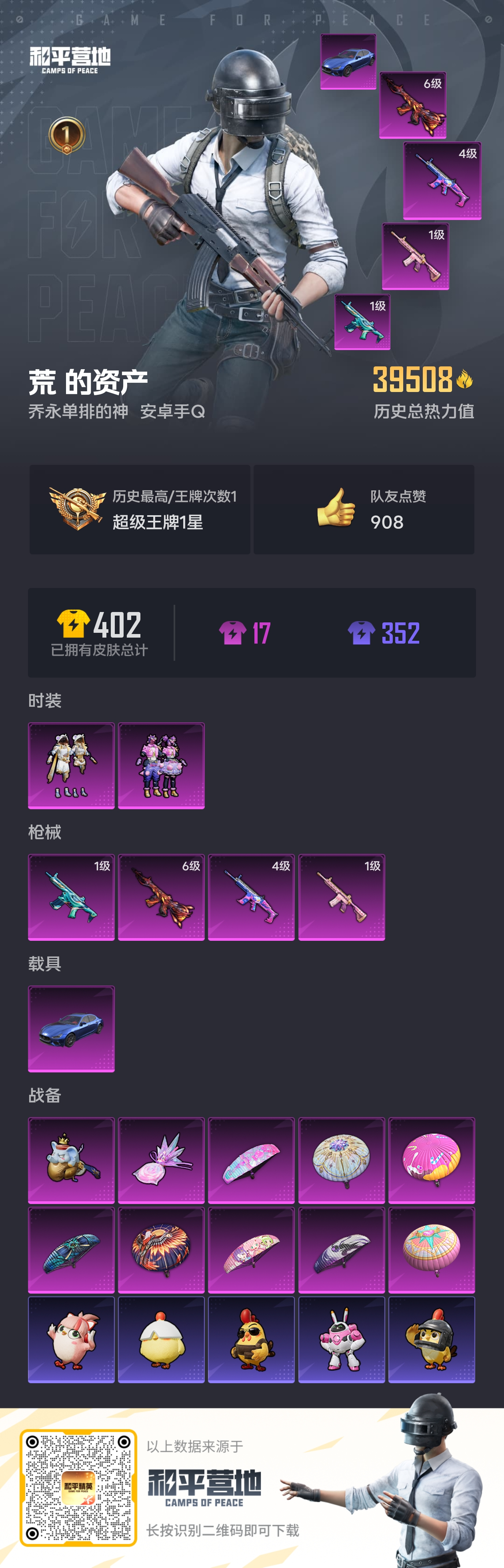 HPSJ3444888和平精英账号详情图4