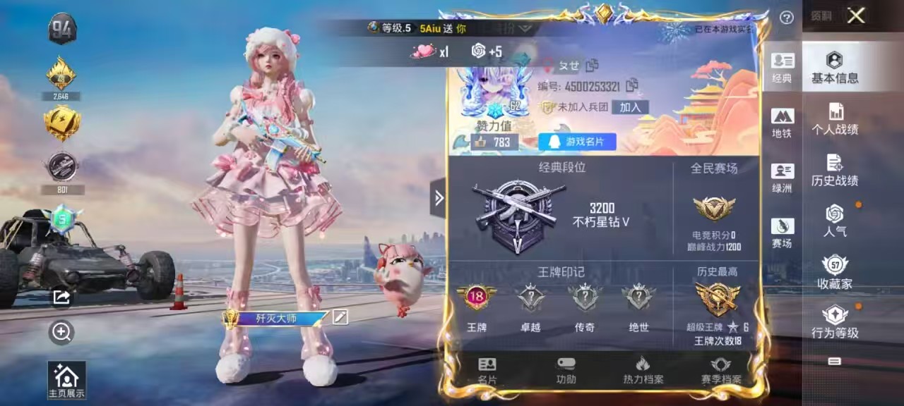 HPSJ3445176和平精英账号详情图3