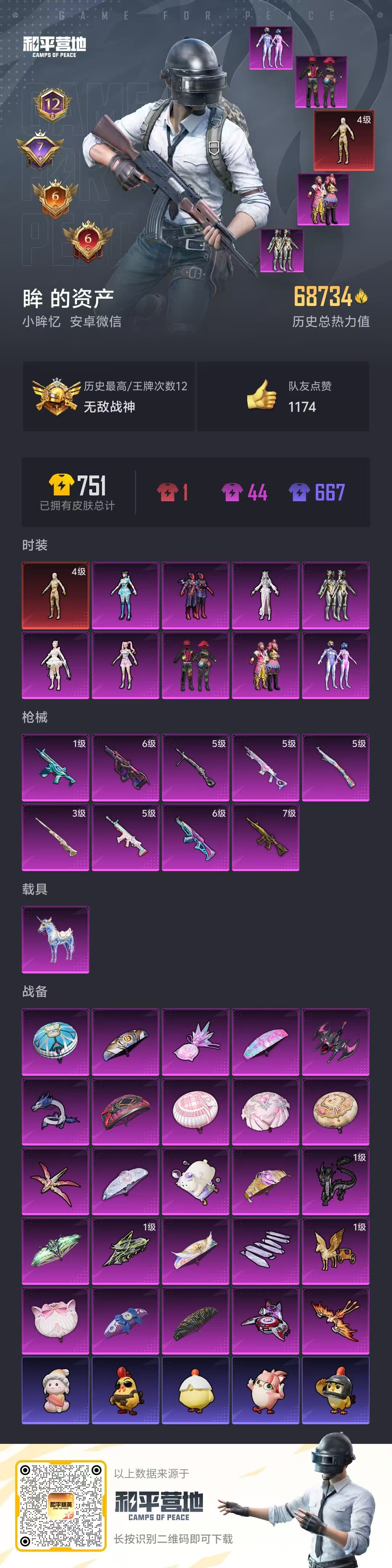 HPSJ3444970和平精英账号详情图3