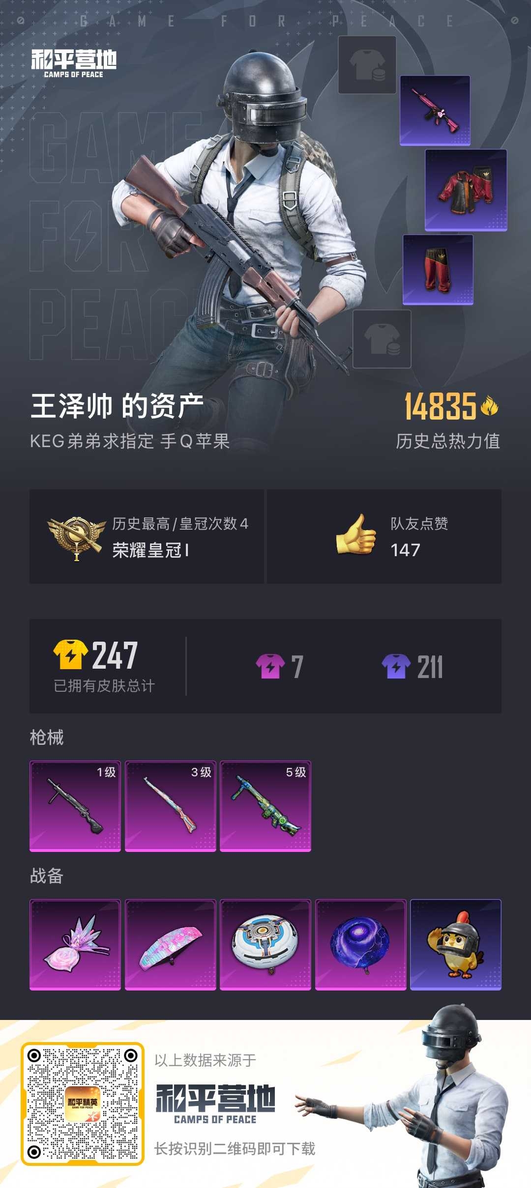 HPSJ3448409和平精英账号详情图5