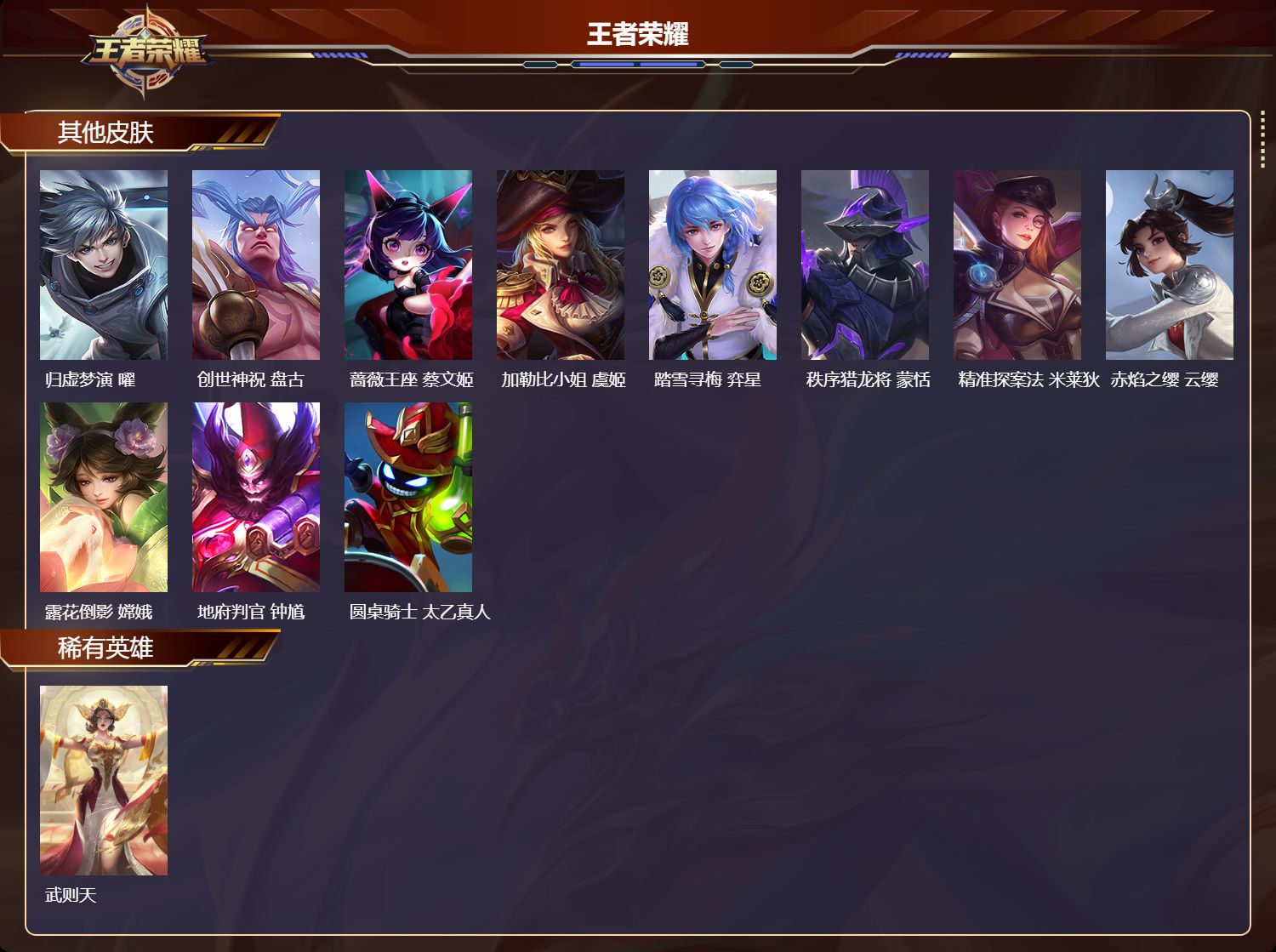 WZMK3463250王者荣耀账号详情图6