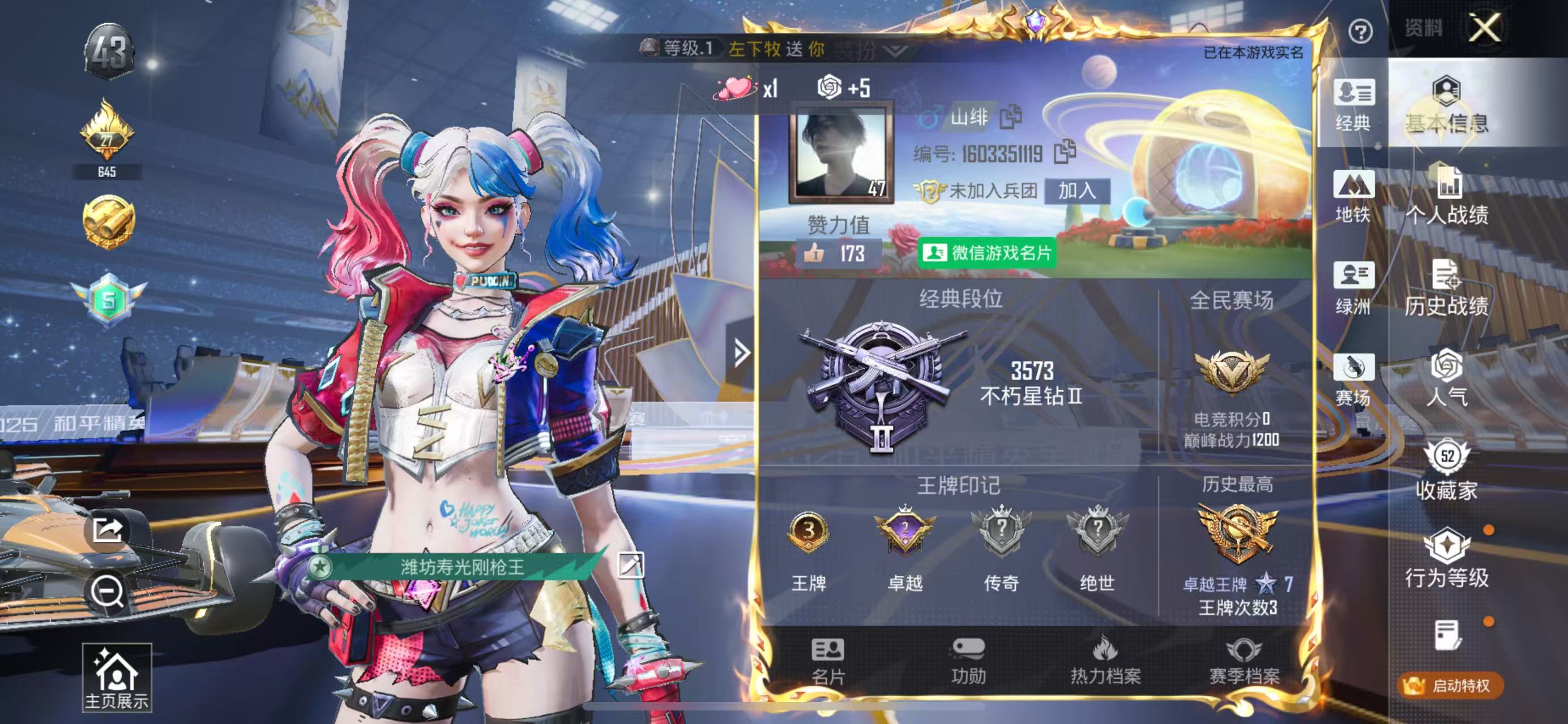 HPSJ3445069和平精英账号详情图2