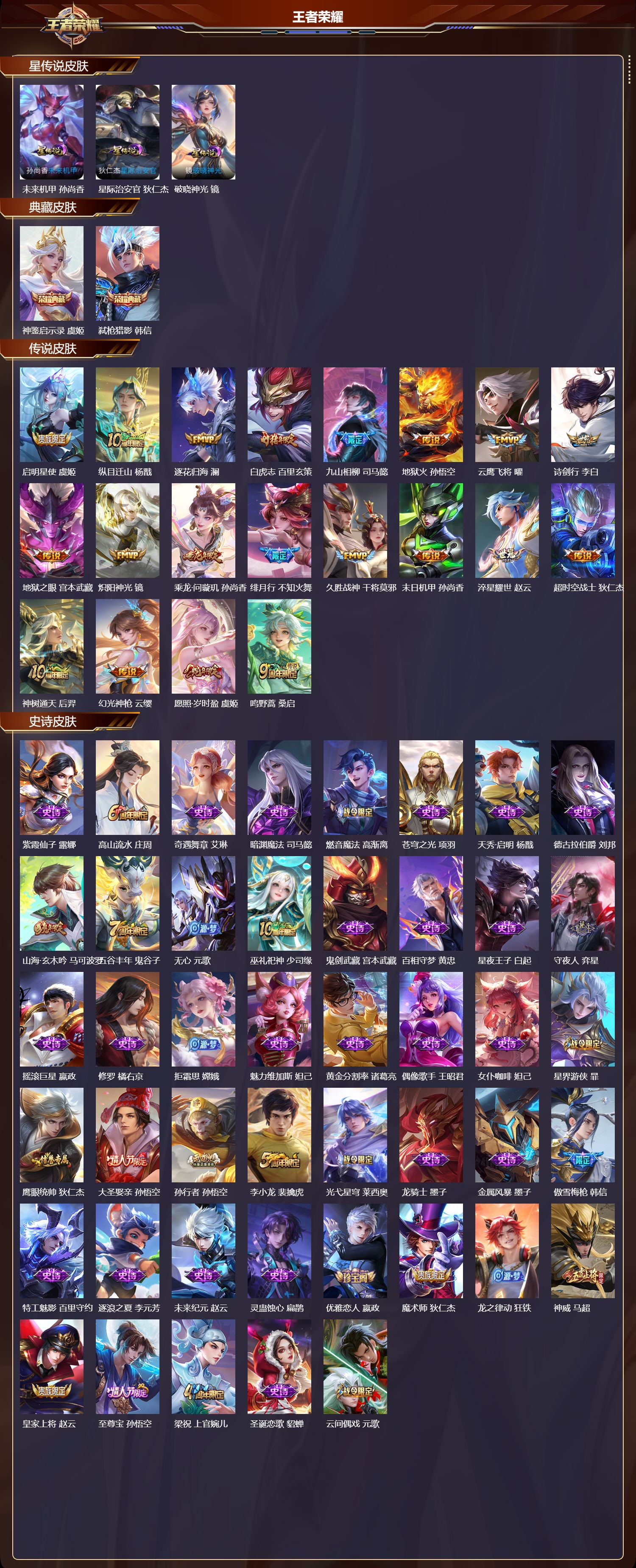 WZQM3474071王者荣耀账号详情图3