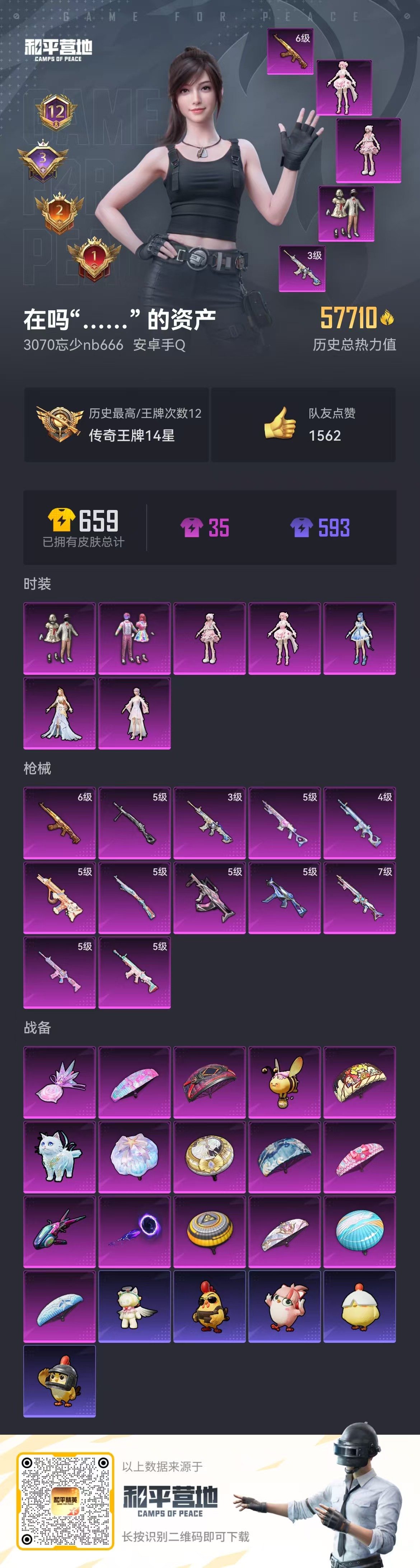 HPSJ3447497和平精英账号详情图3