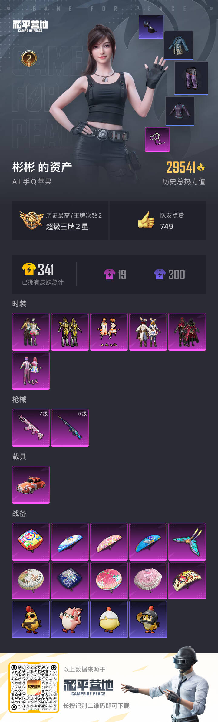 HPSJ3444884和平精英账号详情图4