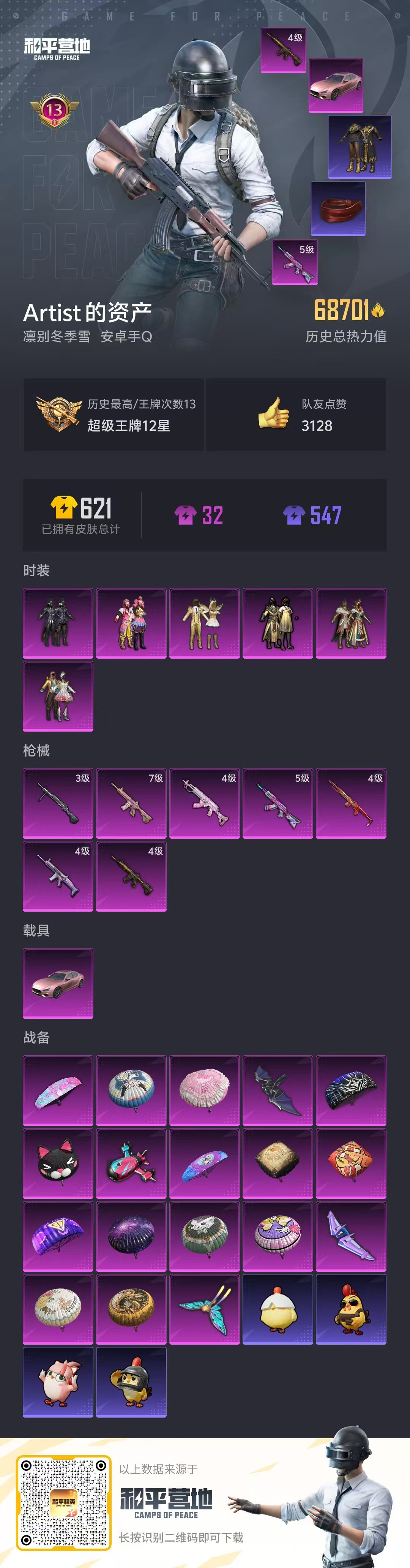 HPSJ3445004和平精英账号详情图3