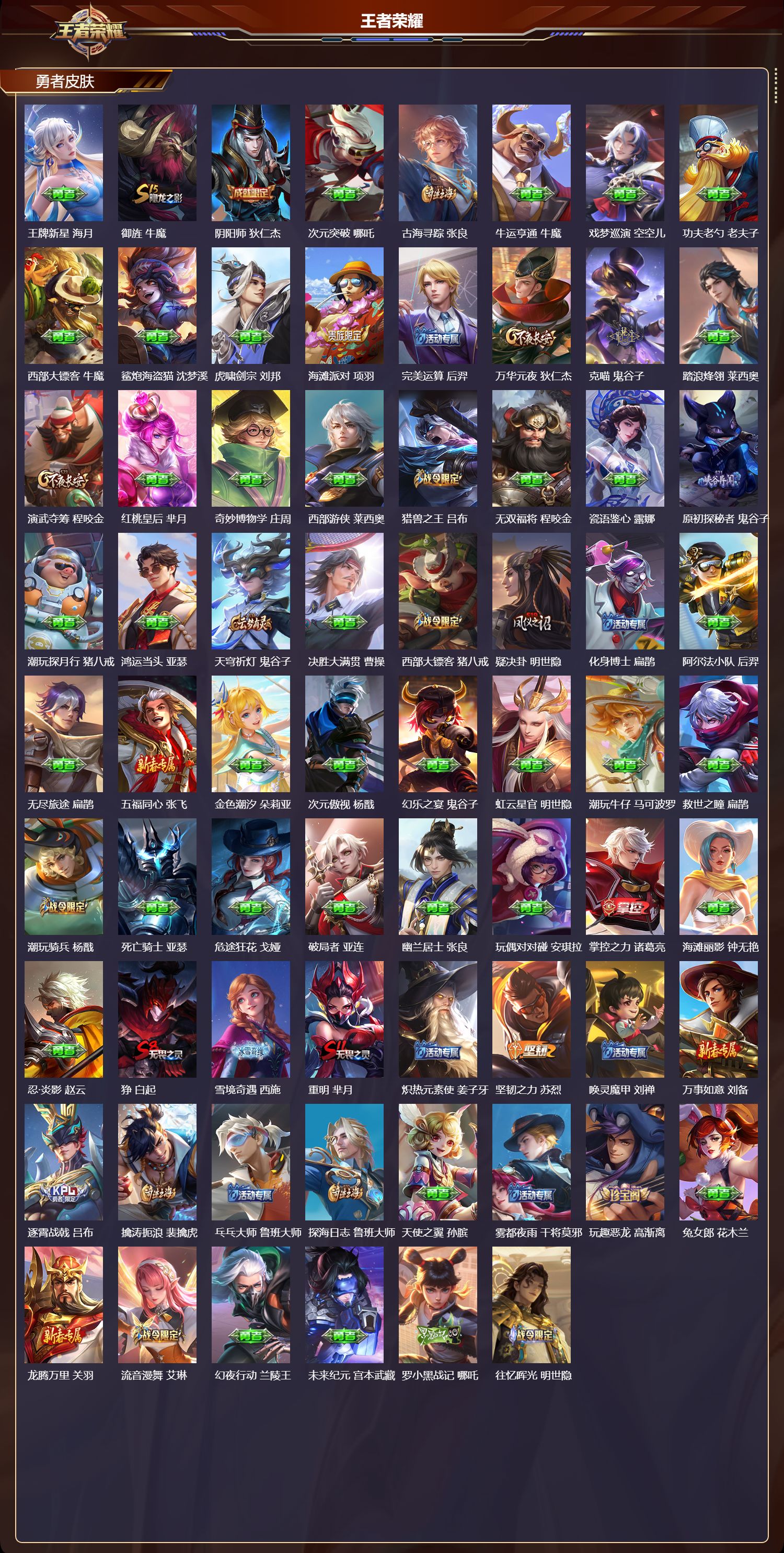 WZMK3463233王者荣耀账号详情图4