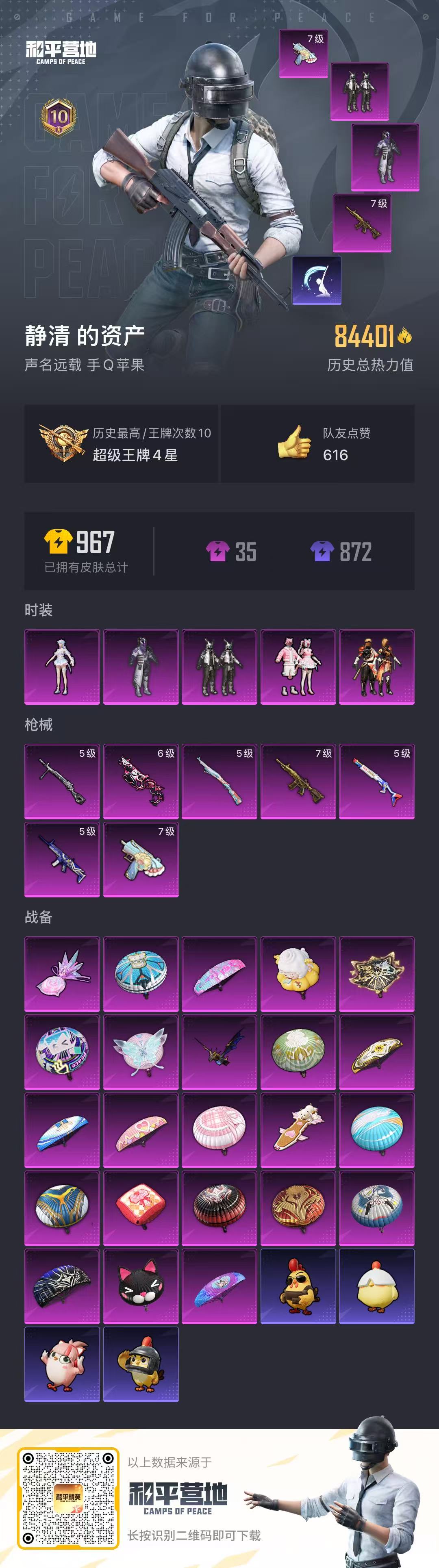 HPSJ3444908和平精英账号详情图3