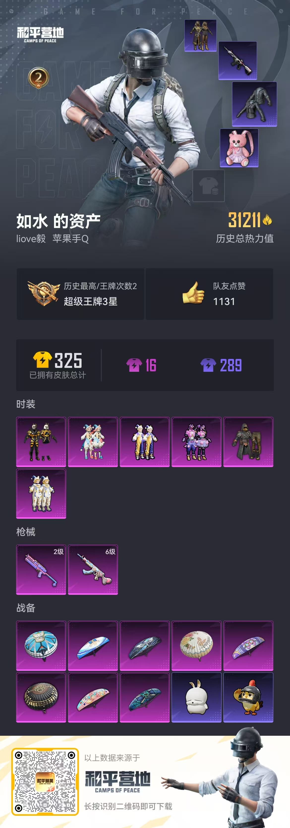 HPSJ3444883和平精英账号详情图4