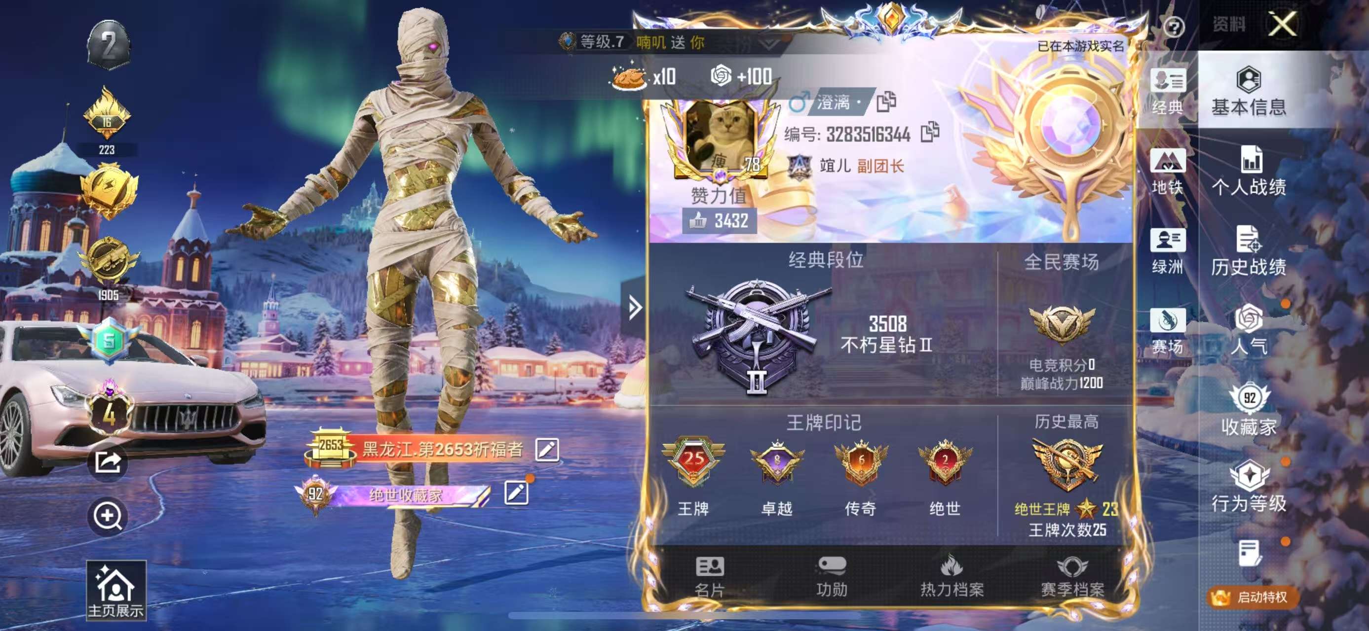 HPSJ3445032和平精英账号详情图2