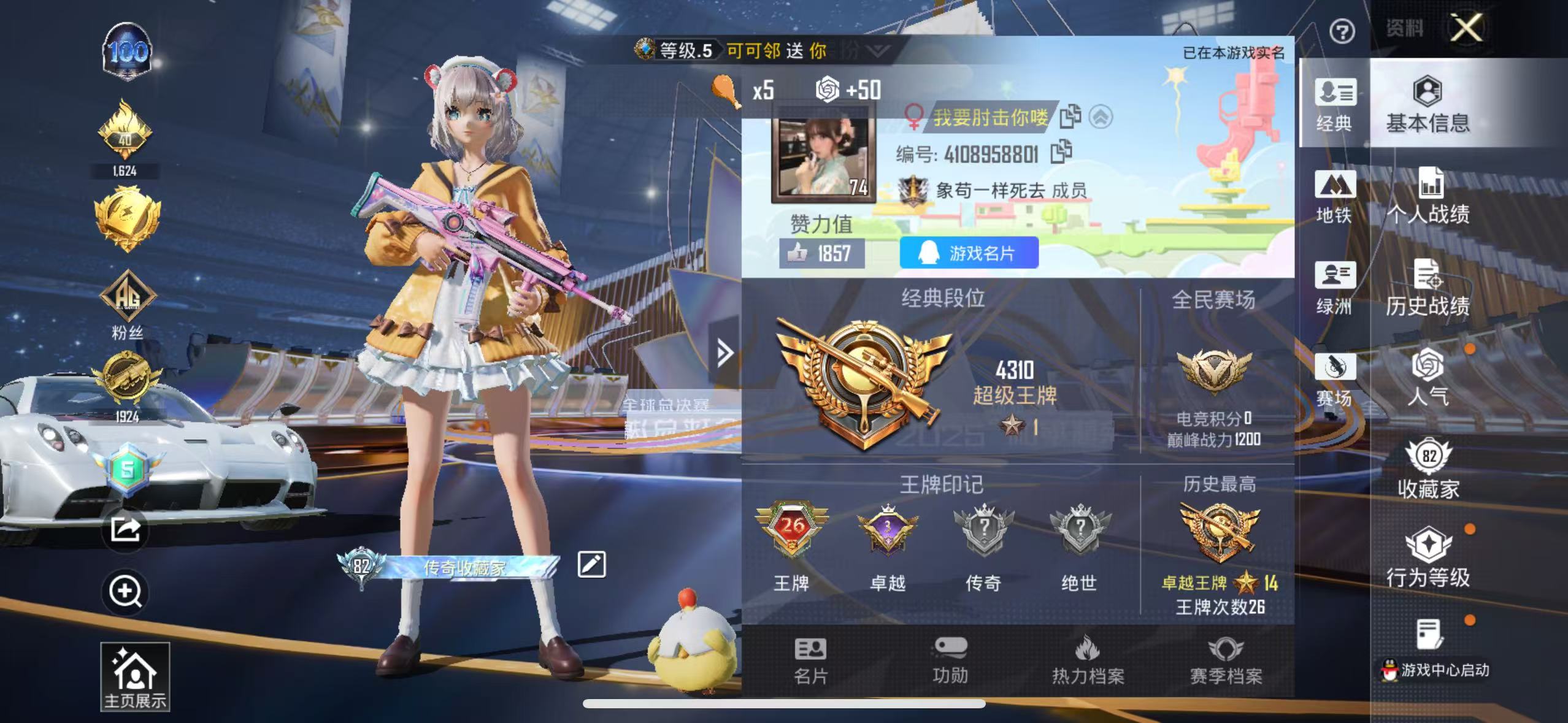 HPSJ3444919和平精英账号详情图2