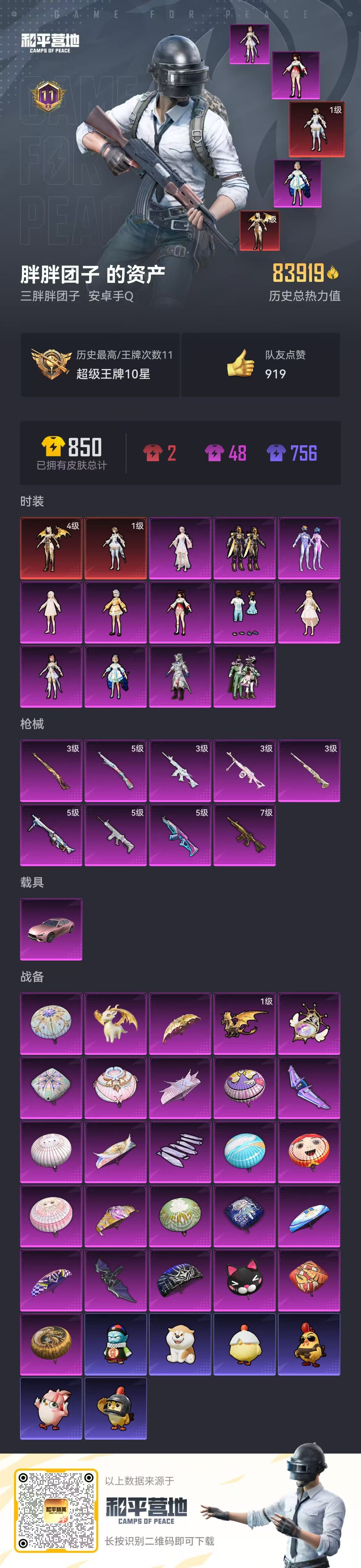 HPSJ3450179和平精英账号详情图2