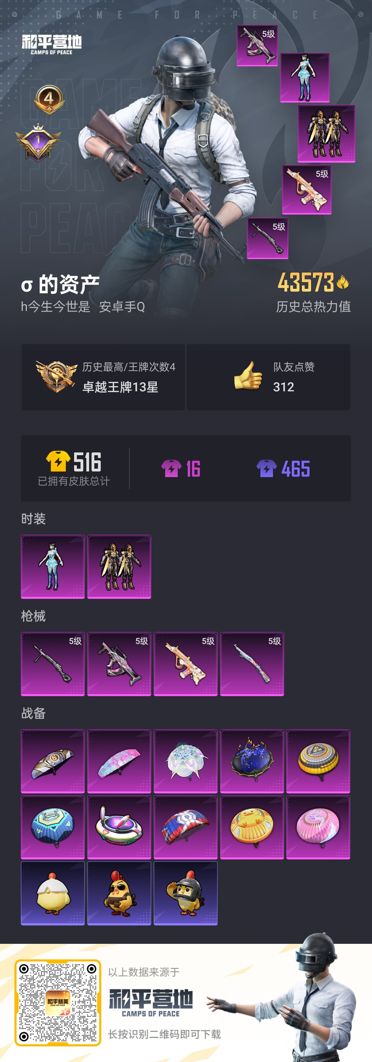 HPSJ3446315和平精英账号详情图3