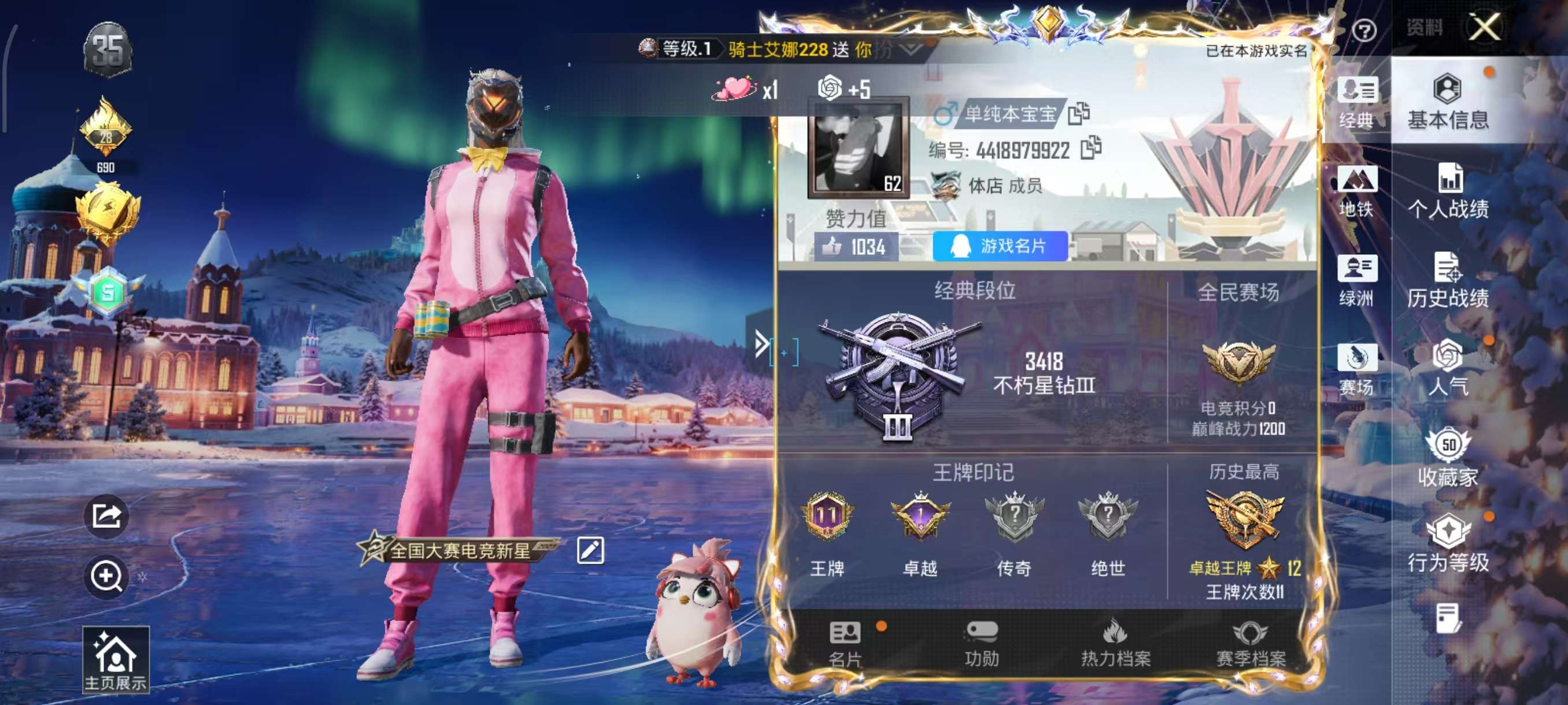 HPSJ3446205和平精英账号详情图2