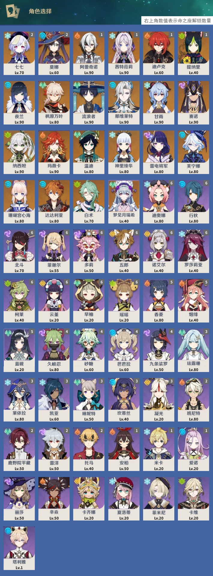 YSMK316882原神账号详情图3 YSMK316882原神账号详情图3