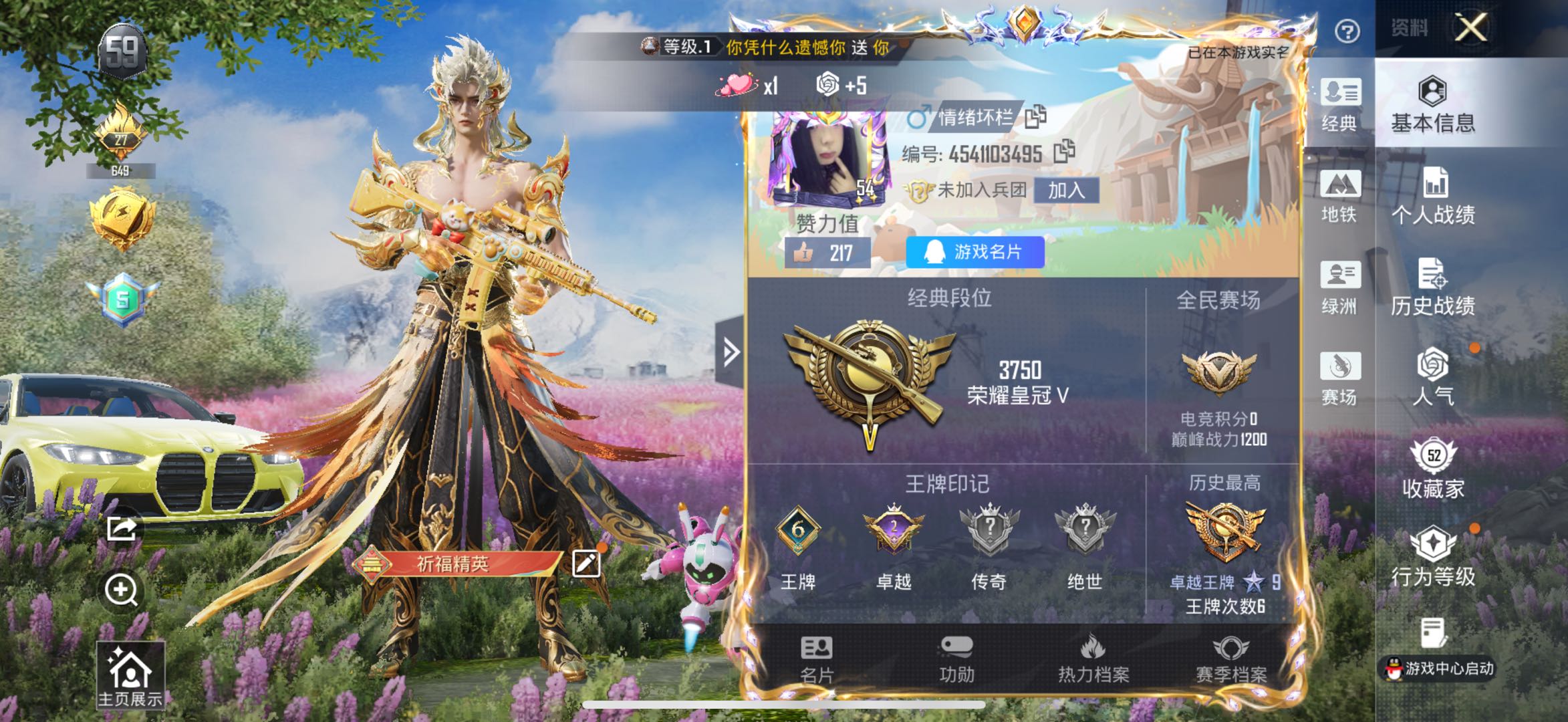 HPSJ3446298和平精英账号详情图2