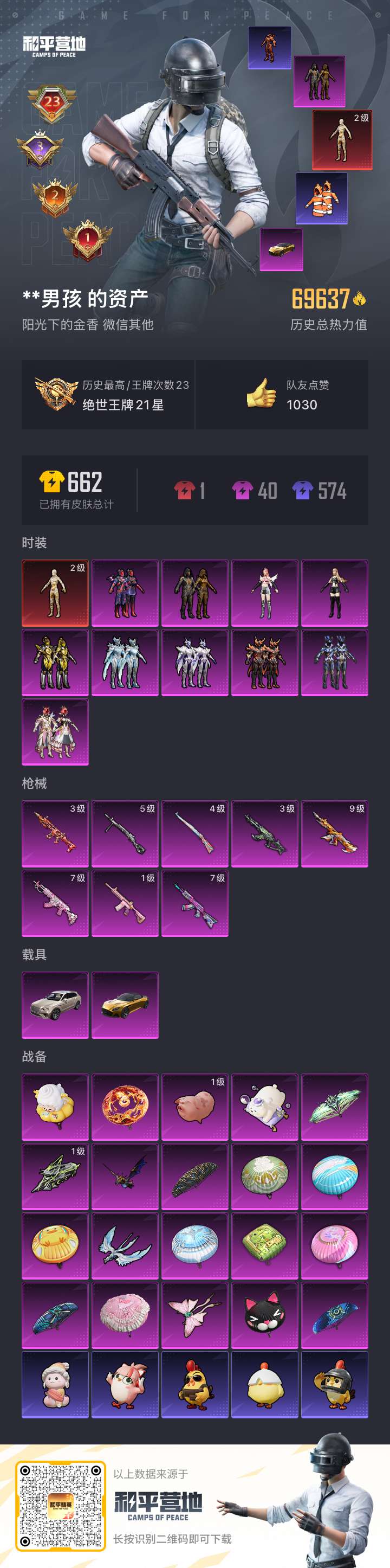 HPSJ3446182和平精英账号详情图3