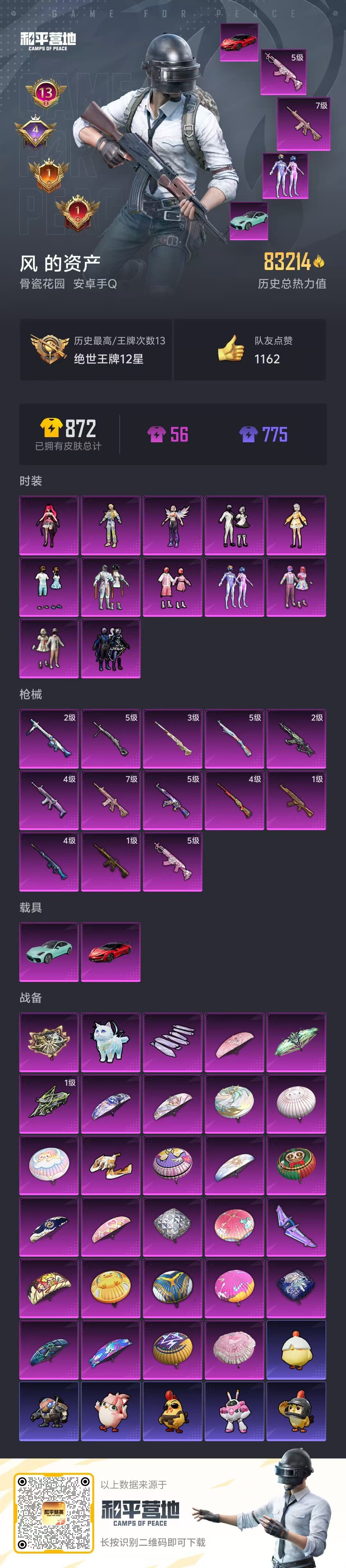 HPSJ3446288和平精英账号详情图3