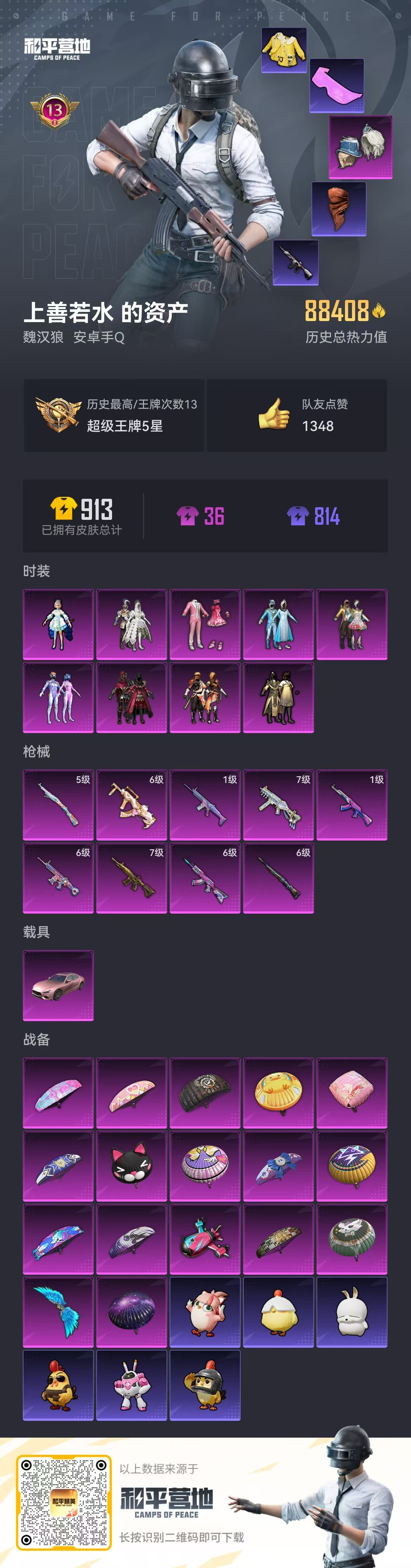 HPSJ3450183和平精英账号详情图2