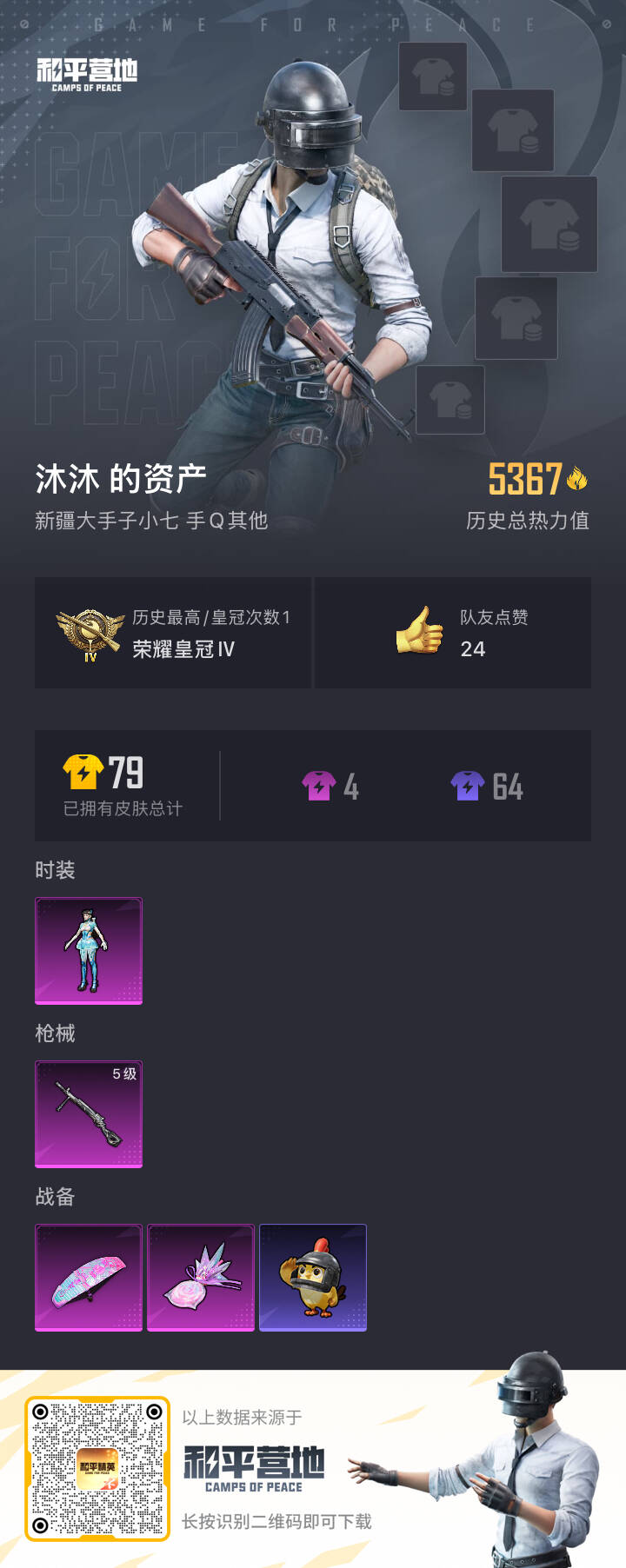 HPSJ3450139和平精英账号详情图3