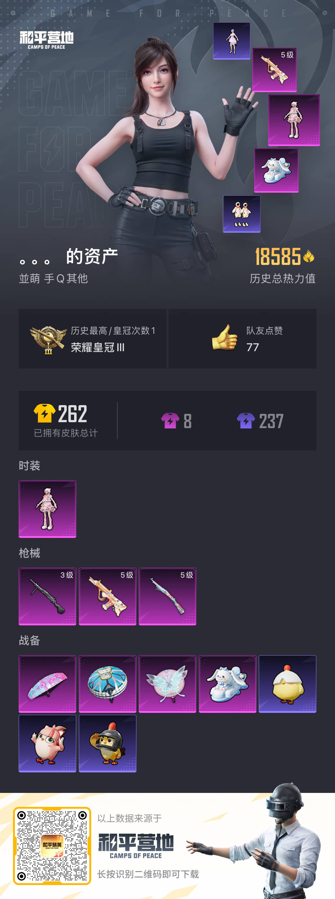 HPSJ3448405和平精英账号详情图3