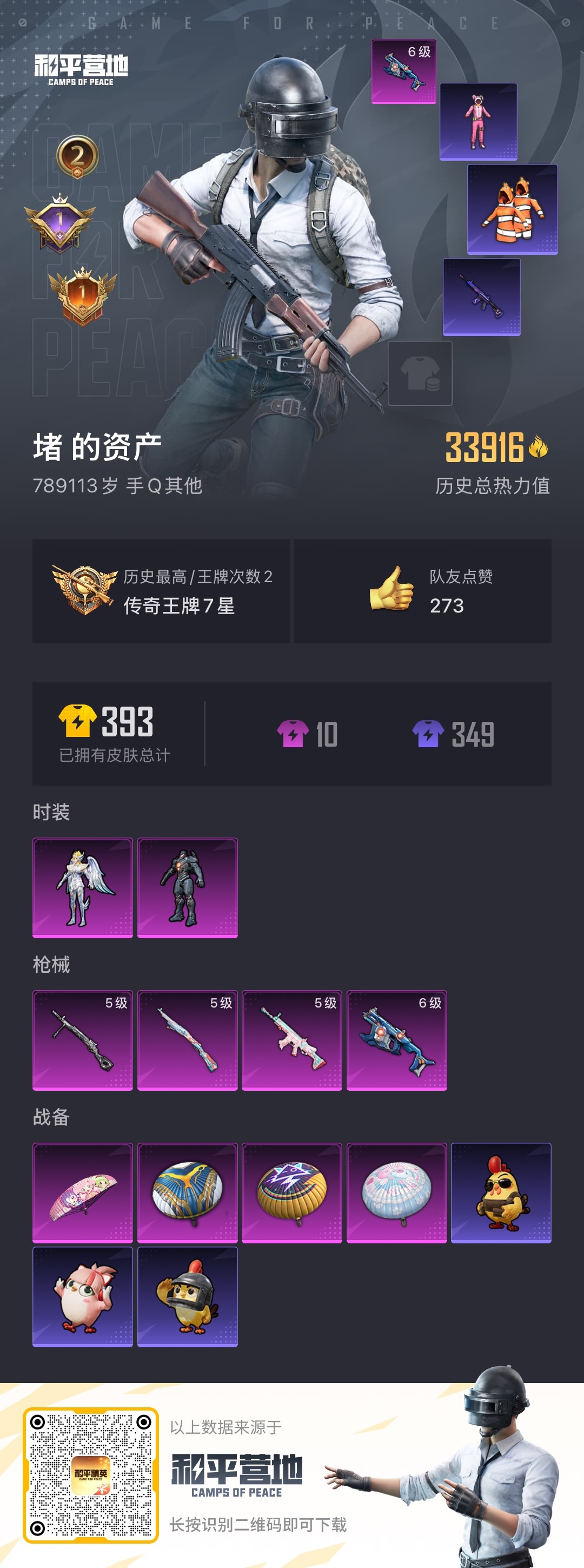 HPSJ3446319和平精英账号详情图3