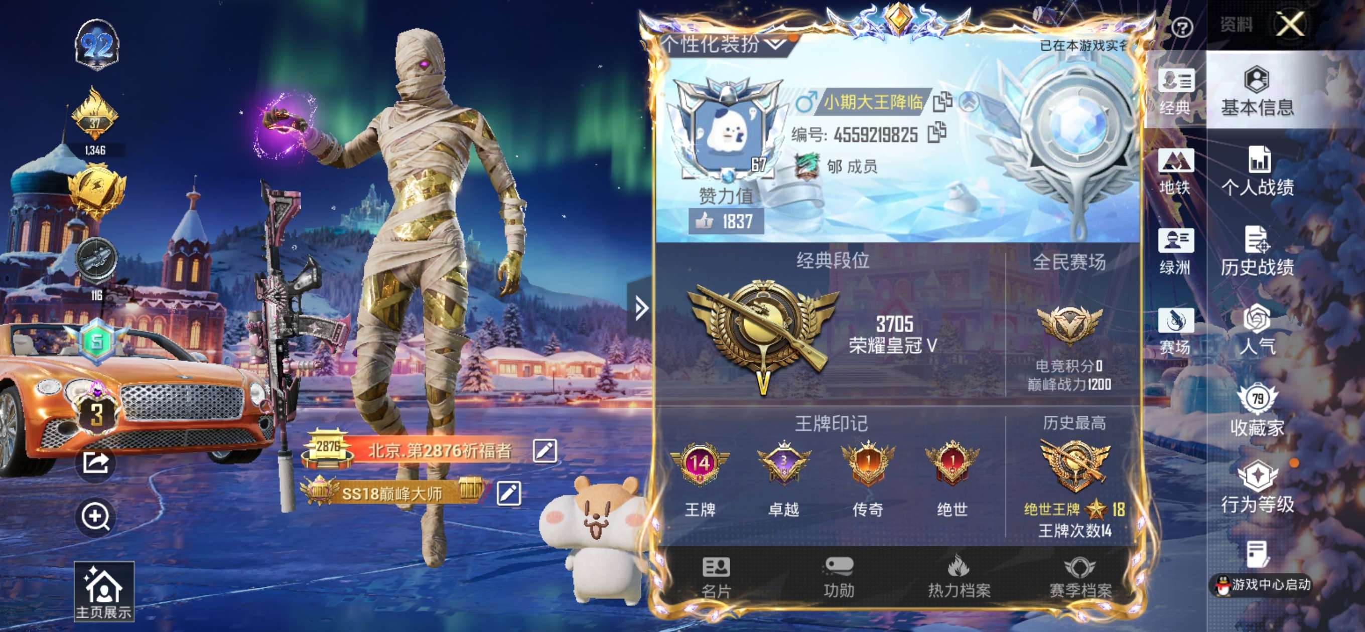 HPSJ3446179和平精英账号详情图2