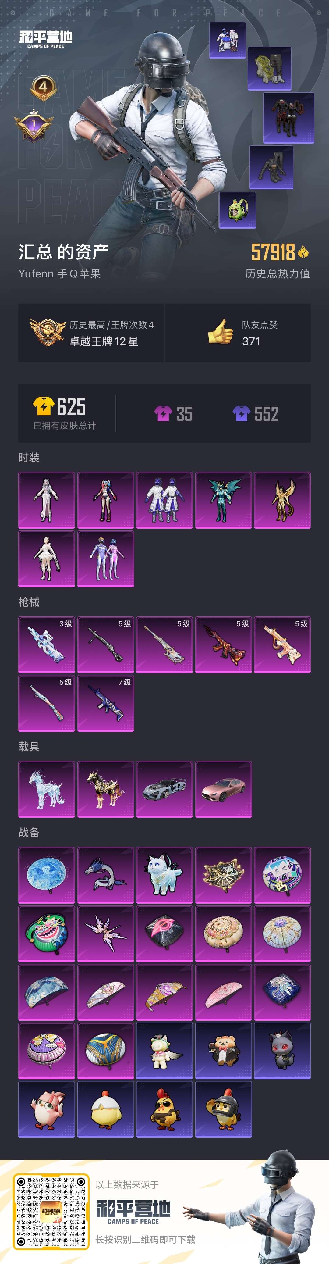 HPSJ3450155和平精英账号详情图4