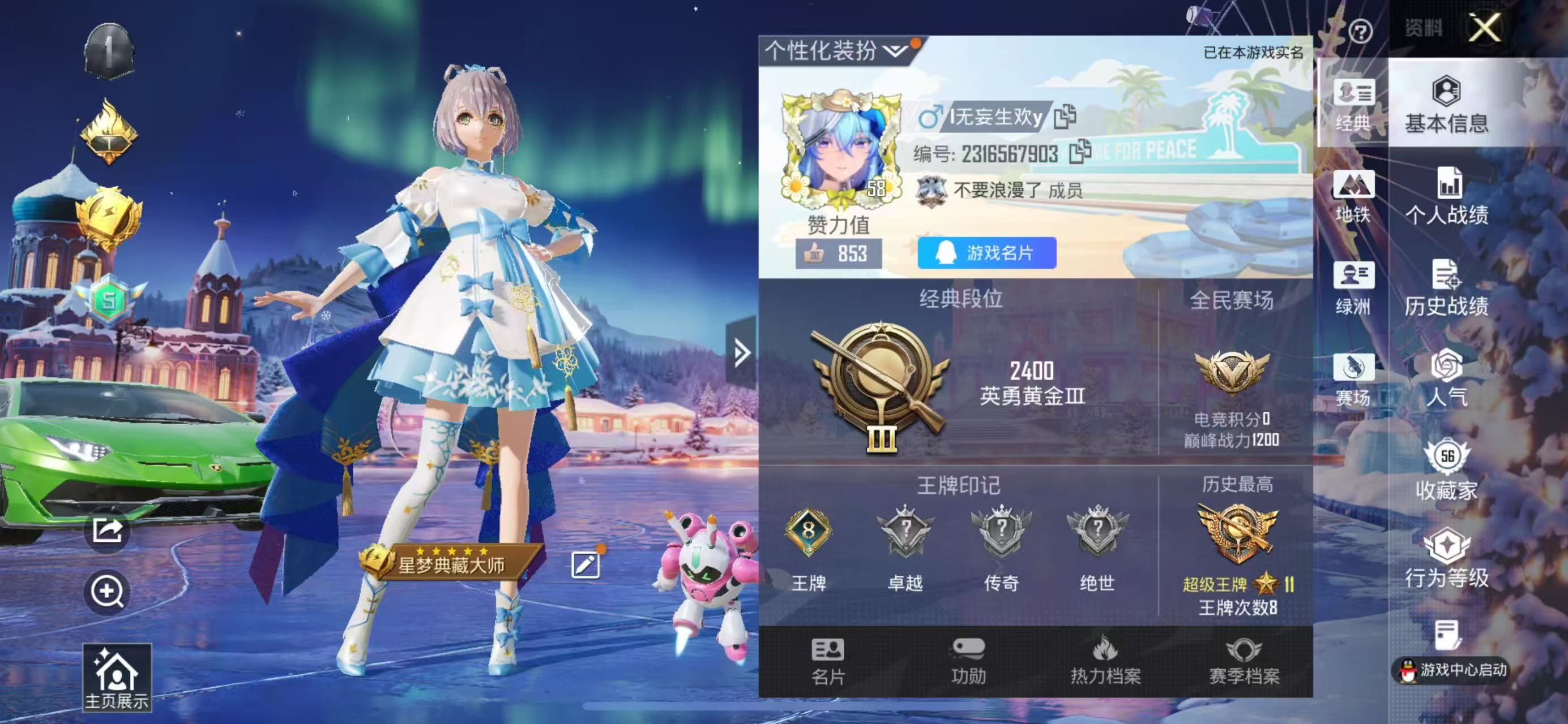 HPSJ3450203和平精英账号详情图4