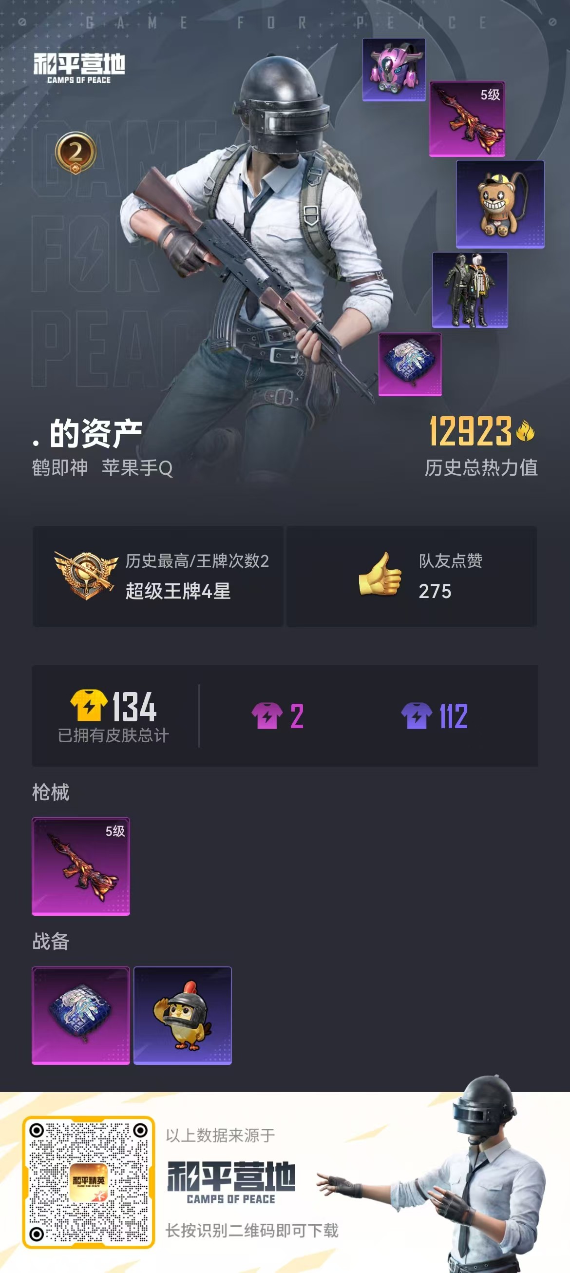 HPSJ3450171和平精英账号详情图2