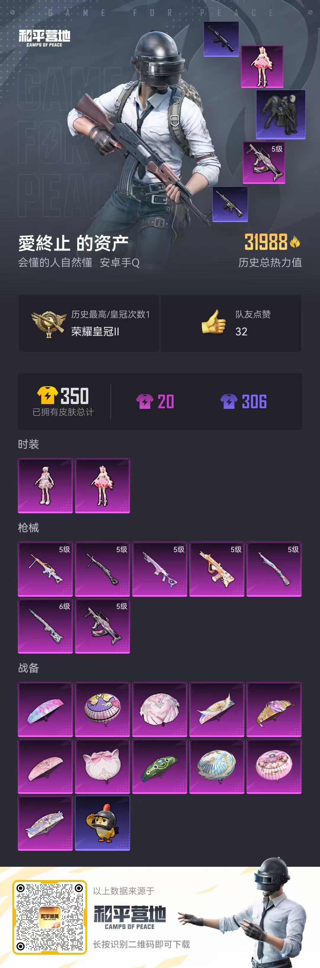 HPSJ3446232和平精英账号详情图3