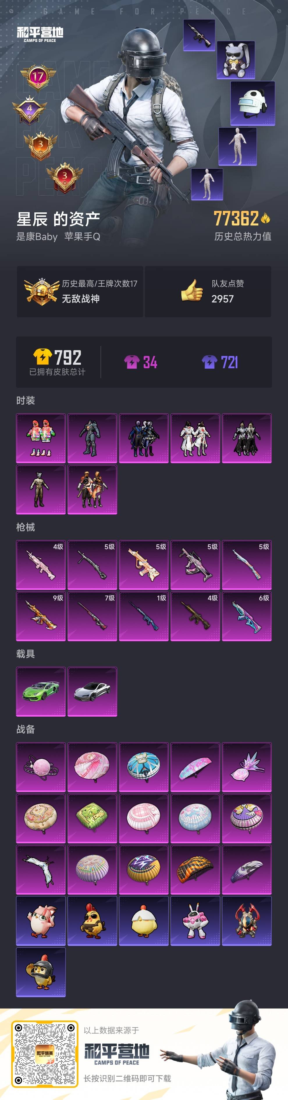 HPSJ3446307和平精英账号详情图3