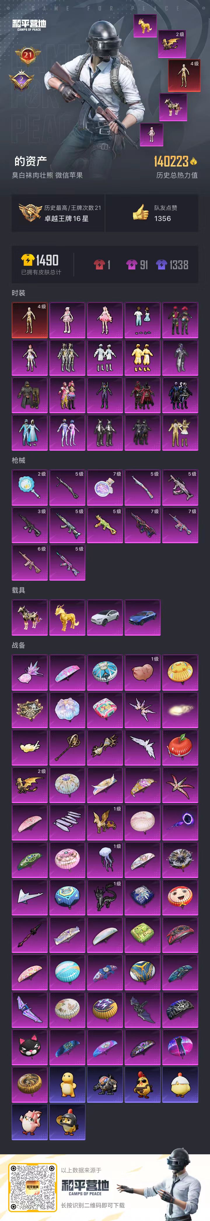 HPSJ3446291和平精英账号详情图3