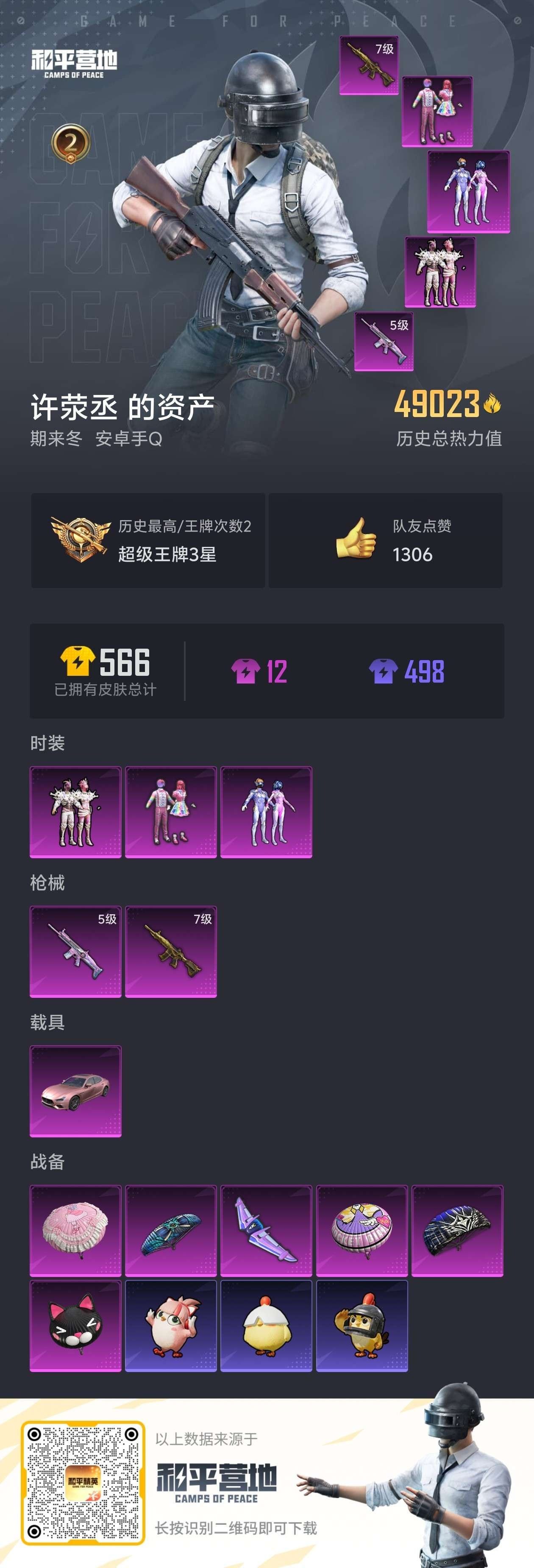 HPSJ3447495和平精英账号详情图3