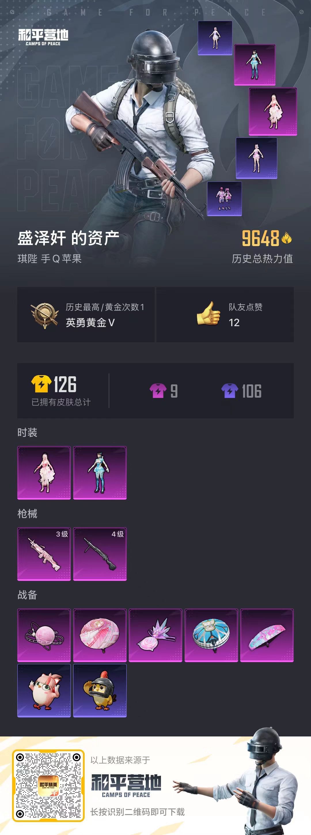 HPSJ3446463和平精英账号详情图4