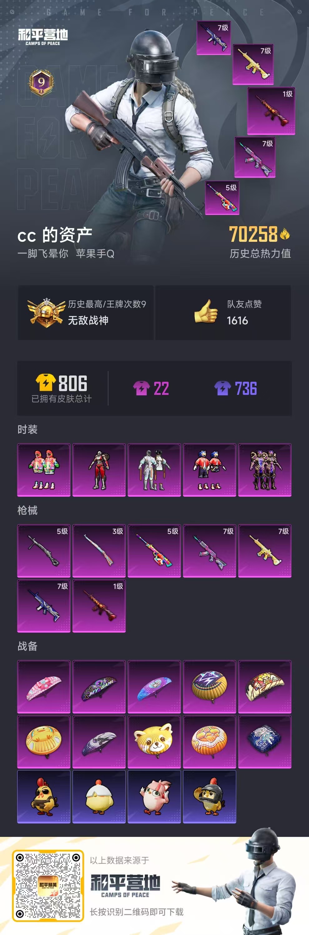 HPSJ3450182和平精英账号详情图2