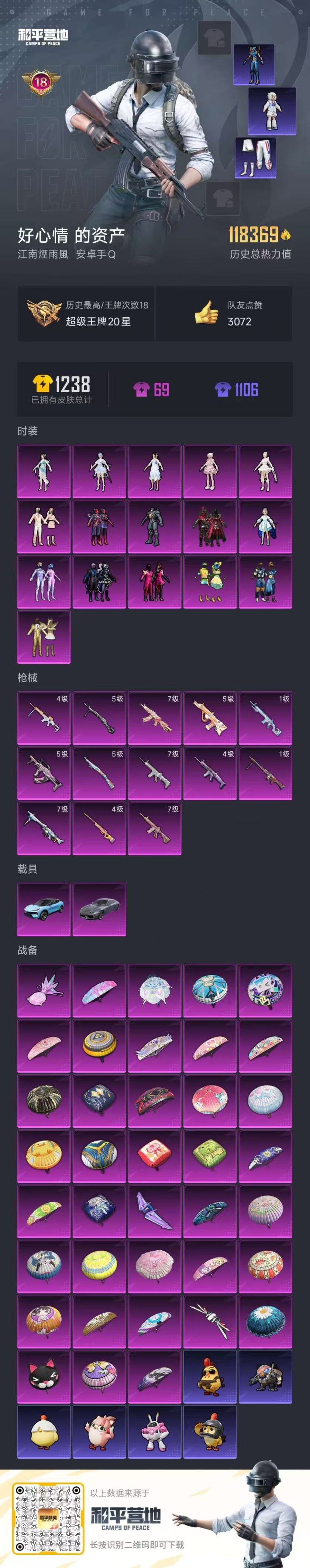 HPSJ3451615和平精英账号详情图3