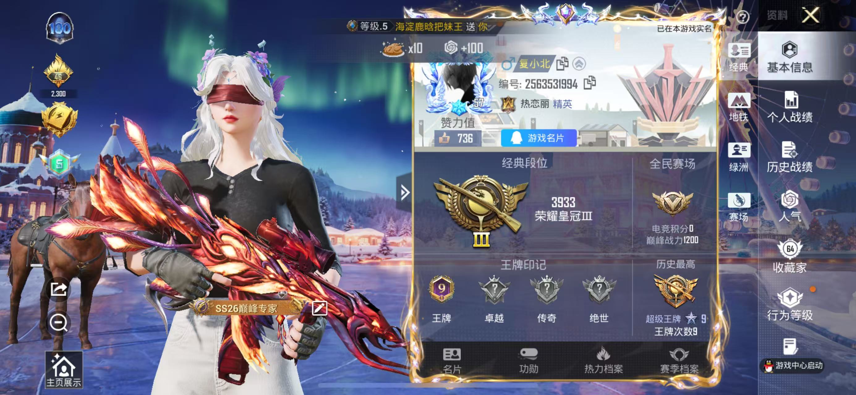 HPSJ3447820和平精英账号详情图2