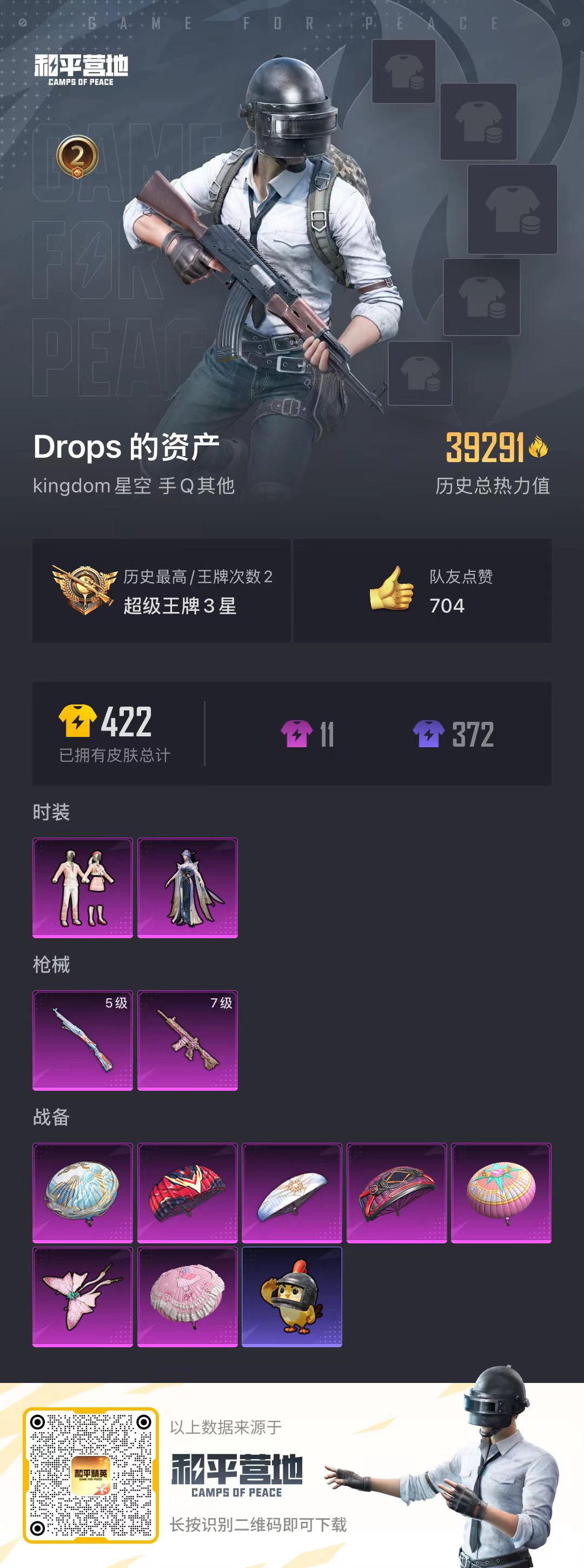 HPSJ3451616和平精英账号详情图3