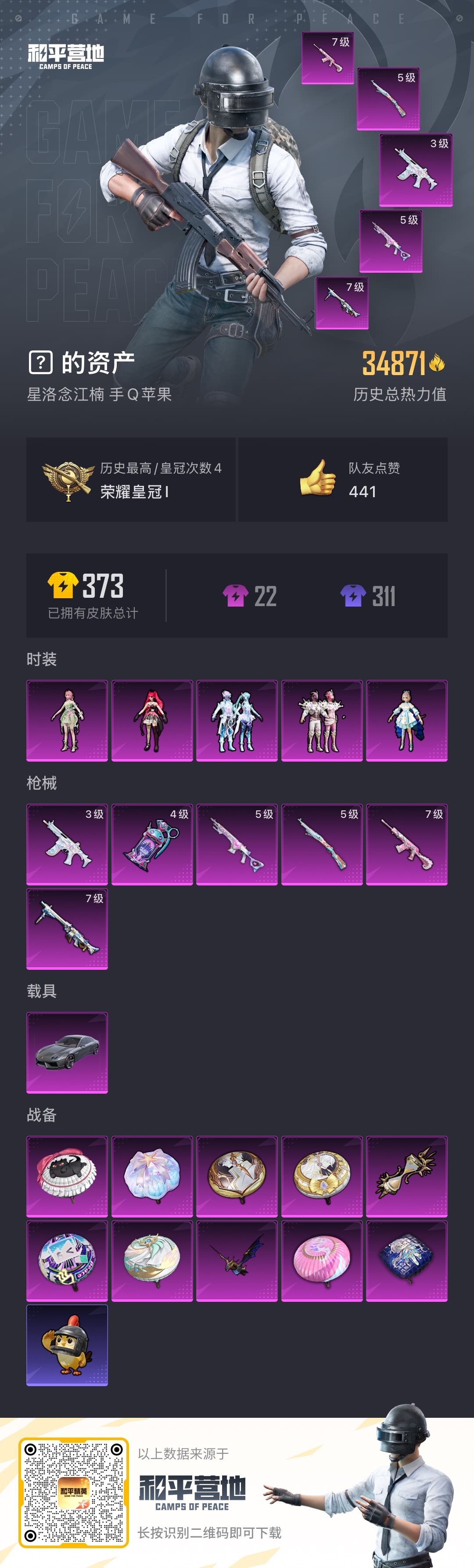 HPSJ3451613和平精英账号详情图3