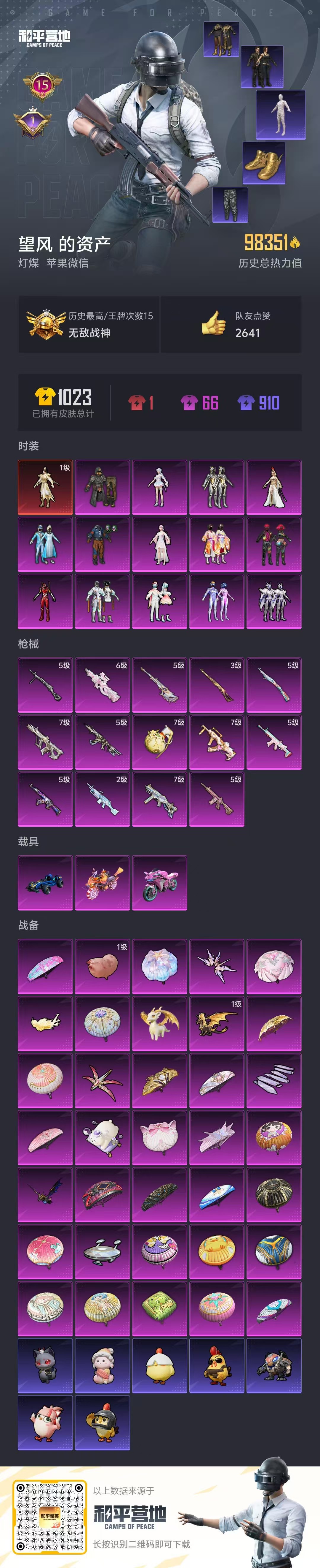 HPSJ3447784和平精英账号详情图3